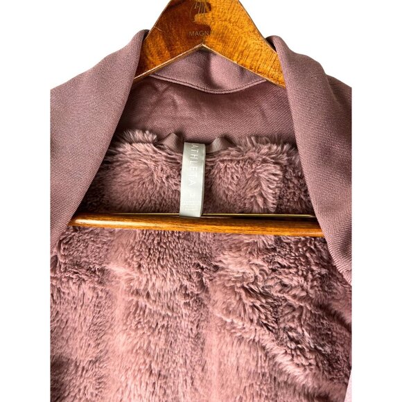 Athleta Triumph Rose Pink Luxe Shine Women Sherpa Lined Hoodie Jacket, Medium - Picture 11 of 16